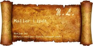 Maller Lipót névjegykártya
